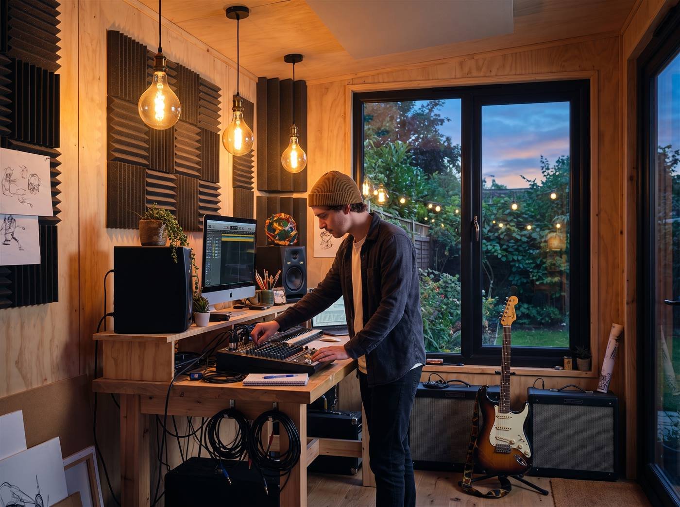 Garden room used as a music studio